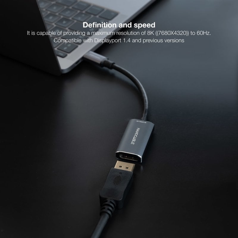 Nanocable Cabo Conversor Usb Tipo C Macho Para Displayport F Mea Cm