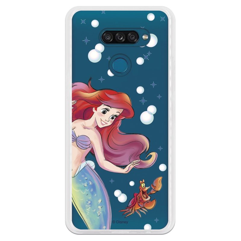 Capa Oficial Disney Ariel E Sebastian Bubbles Para LG K50s A Pequena