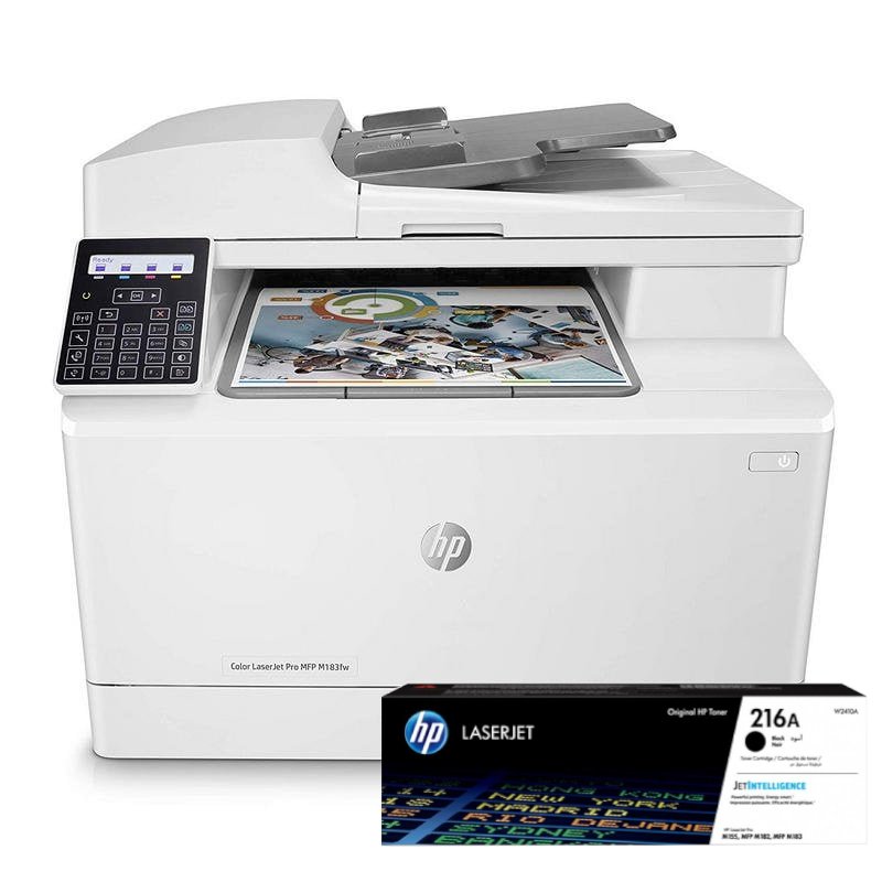 Lot De 4 Toners 216A Compatibles HP – Noir, Cyan, Jaune, Magenta – Pour Imprimantes LaserJet Pro MFP M183fw, M182, M155, Etc.