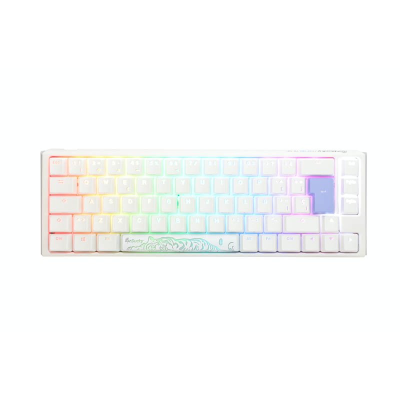 Ducky One Classic Tkl Pure White Hot Swappable Mx Red Rgb Pbt Teclado