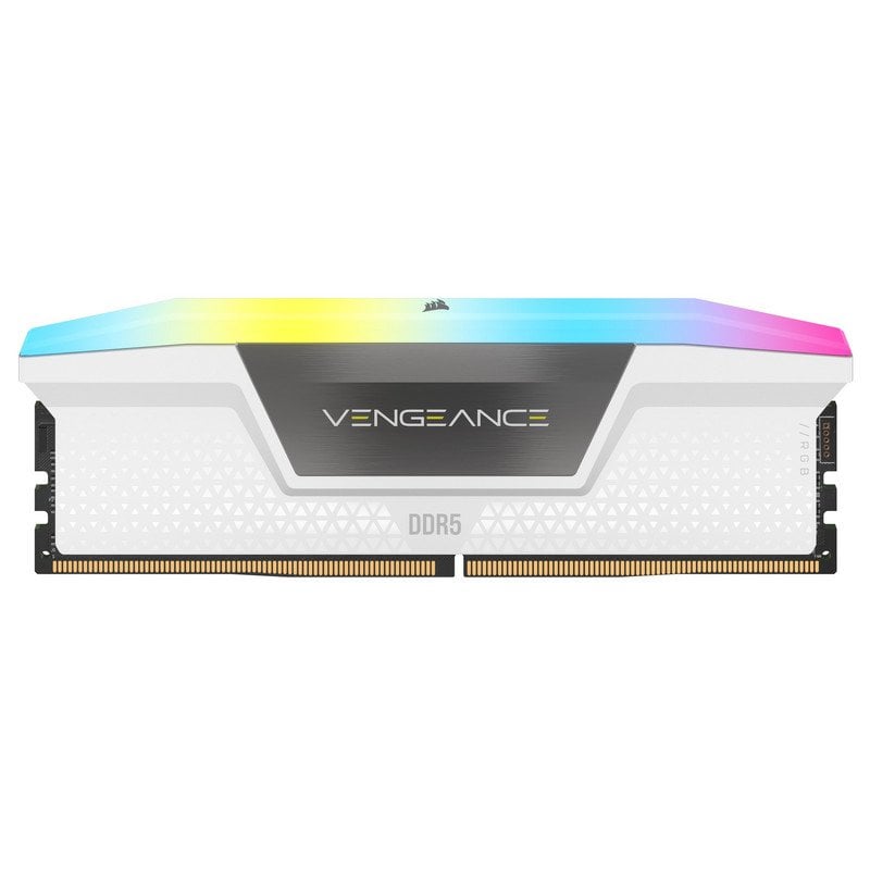 Corsair Vengeance RGB DDR5 6000 MHz PC5 48000 64 Go 2x32 Go CL40 Blanc