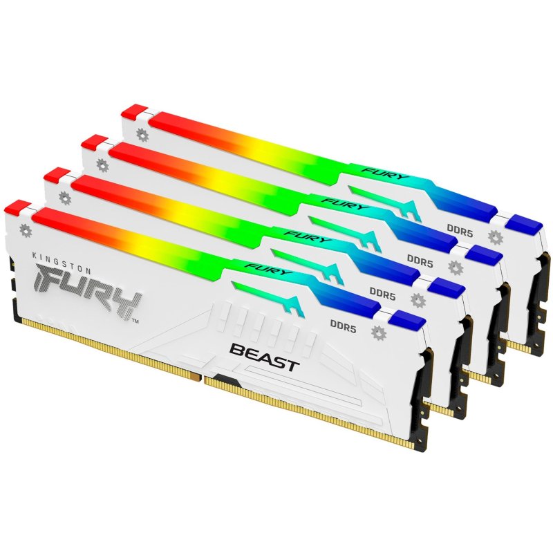 Kingston FURY Beast RGB White DDR5 6000MHz 64GB 4x16GB CL40