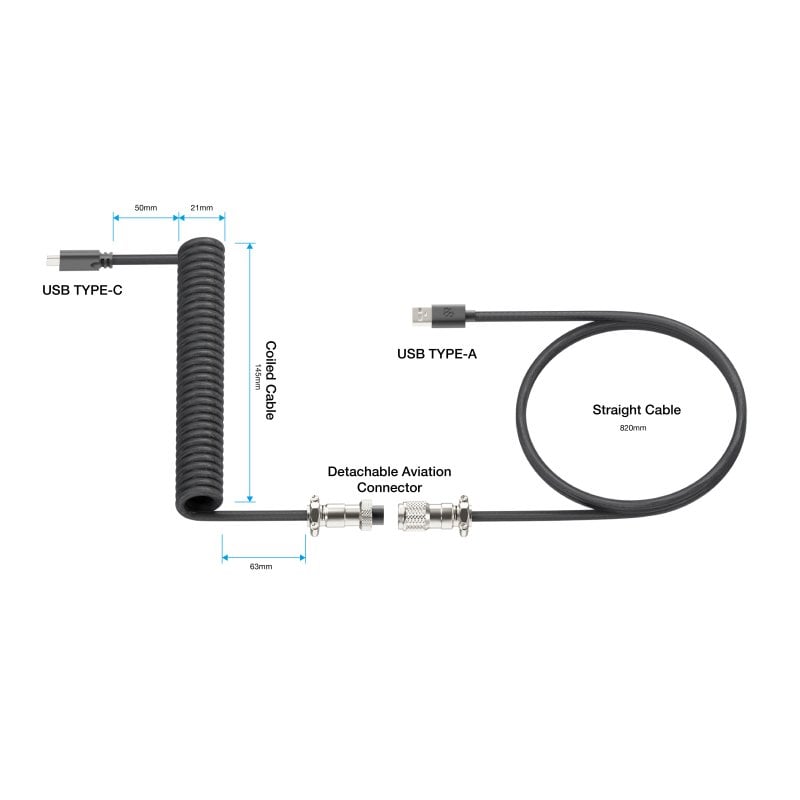 Newskill Coil Cable Cable En Espiral USB C Negro PcComponentes