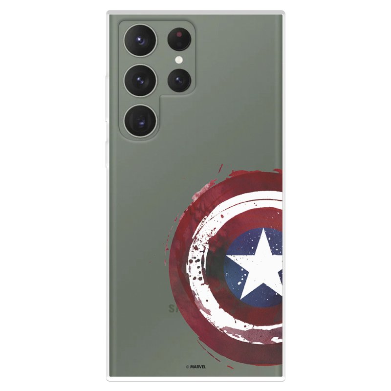 Capa Oficial Marvel Captain America Shield Transparente Para Samsung