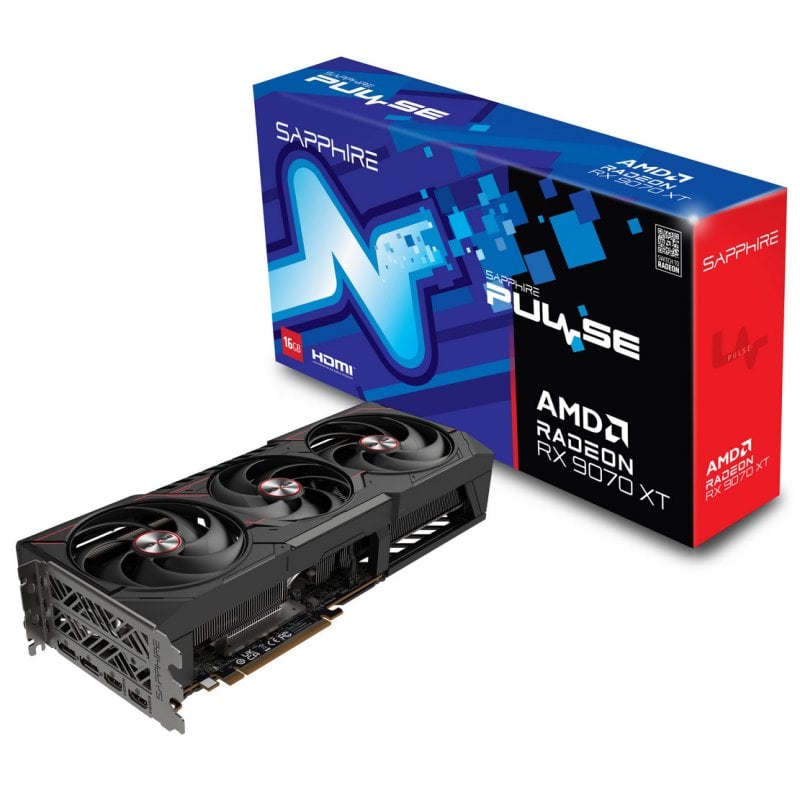 Tarjeta Gráfica Sapphire PULSE AMD Radeon RX 9070 XT 16GB GDDR6 FSR 4