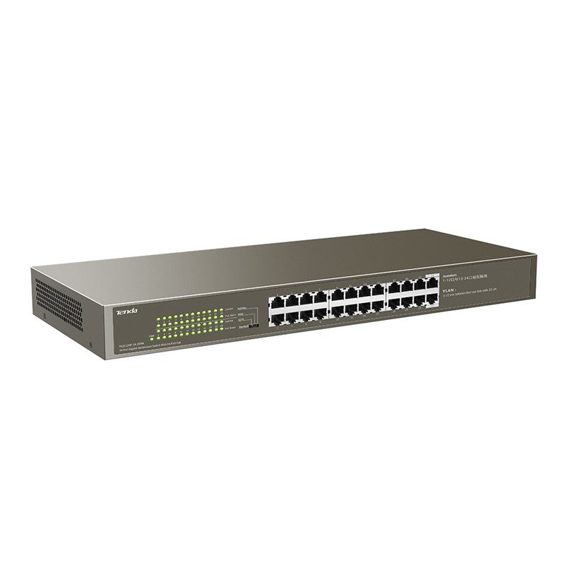 Tenda TEG1124P 24 250W Switch 24 Portas Gigabit 24 Portas PoE