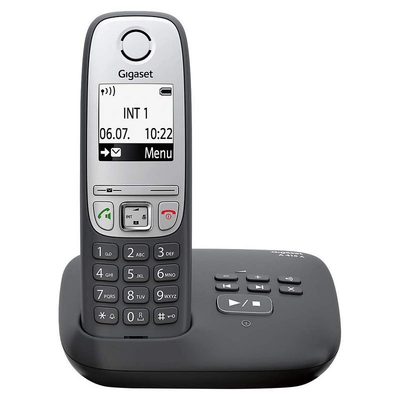Gigaset AS 405 Duo - Telefono Cordless Con Interfono E Trasferimento Chiamata Nero As405duo