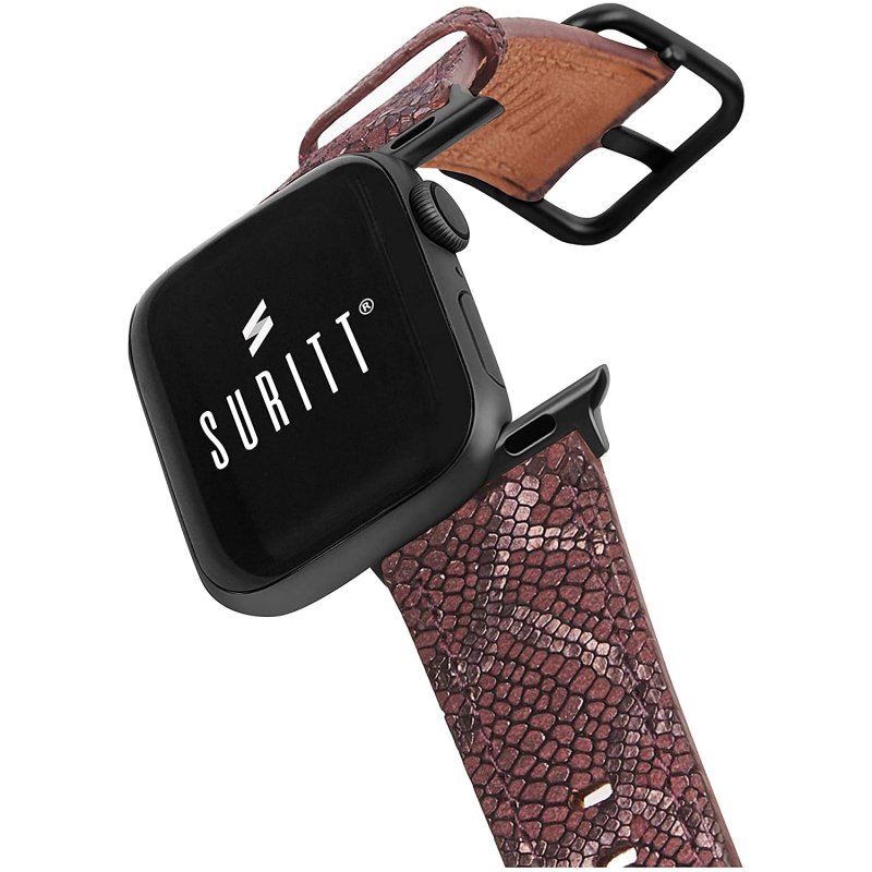 Suritt Paris Correa de Piel/Cuero Borgoña con Adaptadores Negros para Apple  Watch 38/40mm | PcComponentes.com