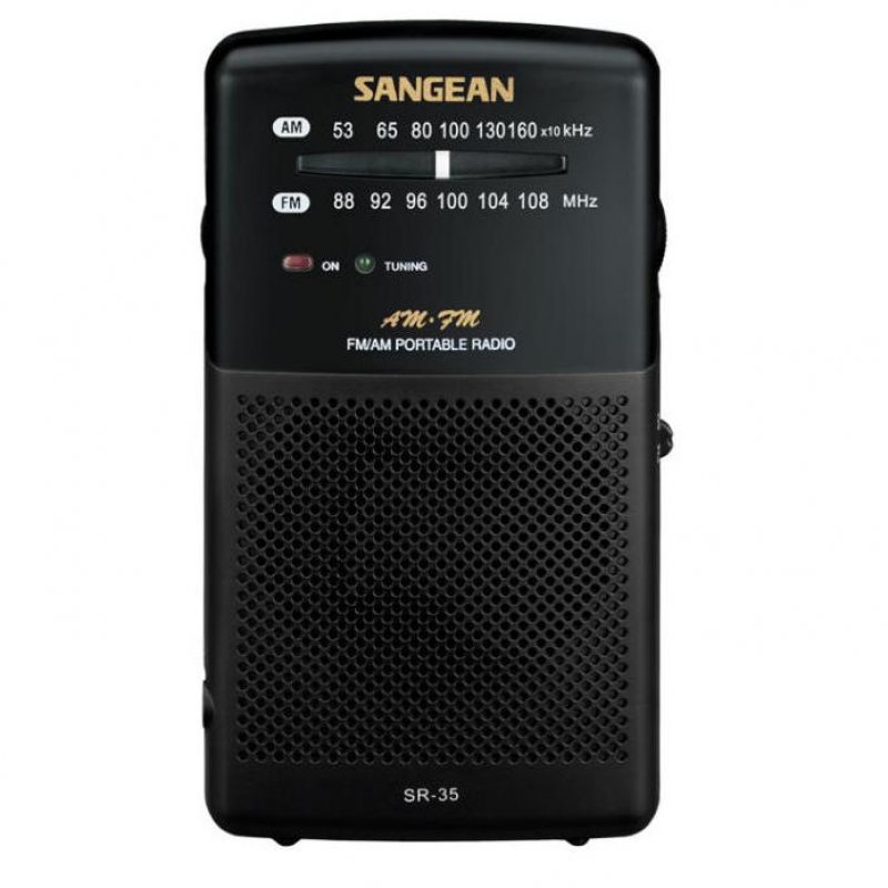 Radio FM/AM Portable Sangean SR-35 Blanc - Haut-parleur Intégré, Antenne Télescopique Et Sangle De Transport - Qualité Sonore Excellente