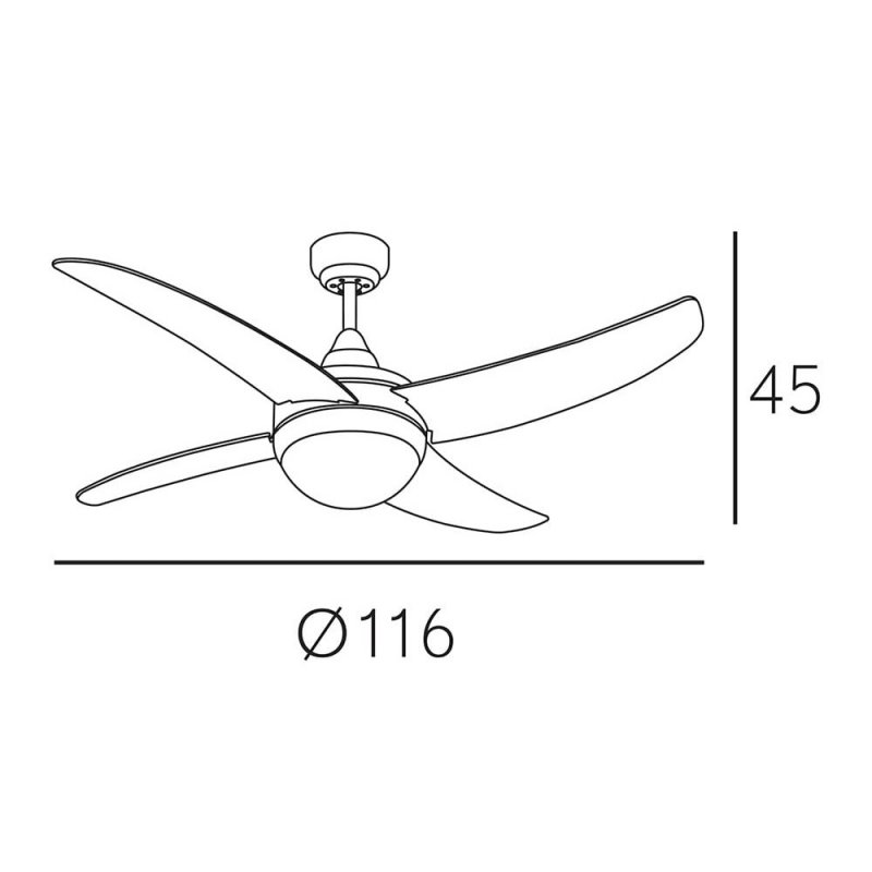 Fabrilamp Osiris Ventilador De Techo Con Luz Y Mando W Nogal