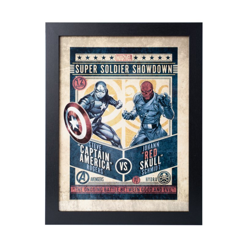 Erik Lámina con Marco Marvel Comics Capitan America Vs Craneo Rojo 40x30cm