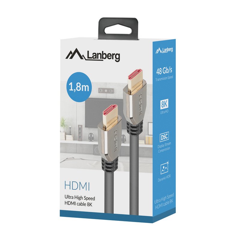 Lanberg Cable HDMI V2 1 8K 60Hz Macho Macho 1 8m Negro PcComponentes Pt