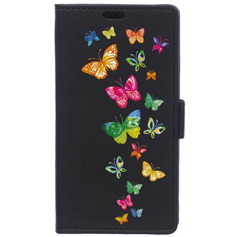 WBWONE Para Realme 14T 5G Funda, Flip Mariposas Carcasa Magnética Con Soporte Y Cartera Para Tarjetas, Premium PU/TPU Cuero Case Cover Billetera. Rosa
