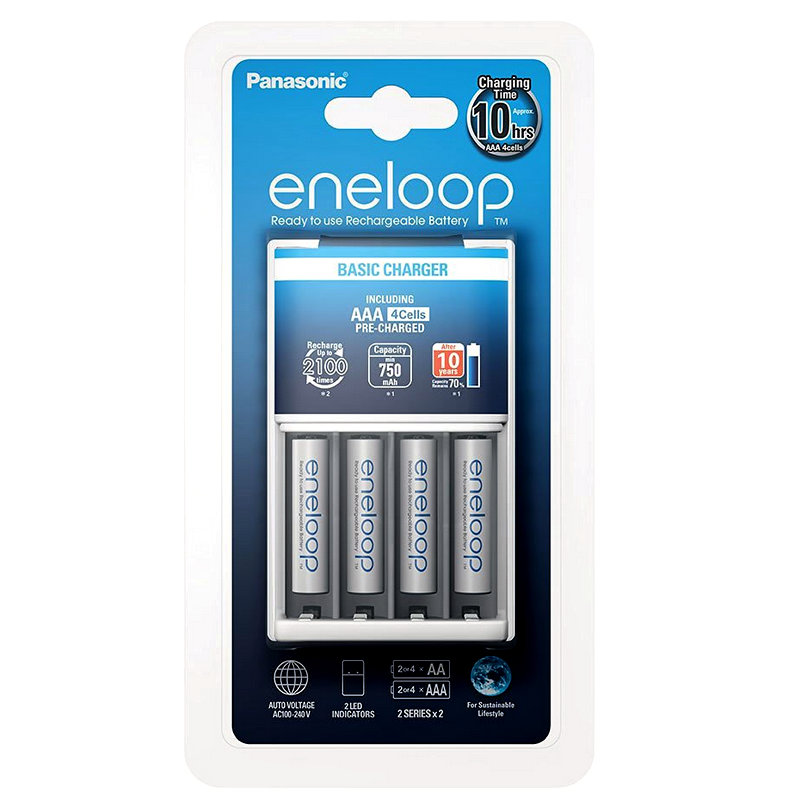 Panasonic Eneloop Bq Cc51 Cargador 4 Pilas Aaa 750mah