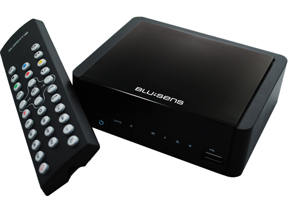 Blusens WebTv W + Smart Remote 2 - Pack de reproductor multimedia y mando  con teclado, color negro