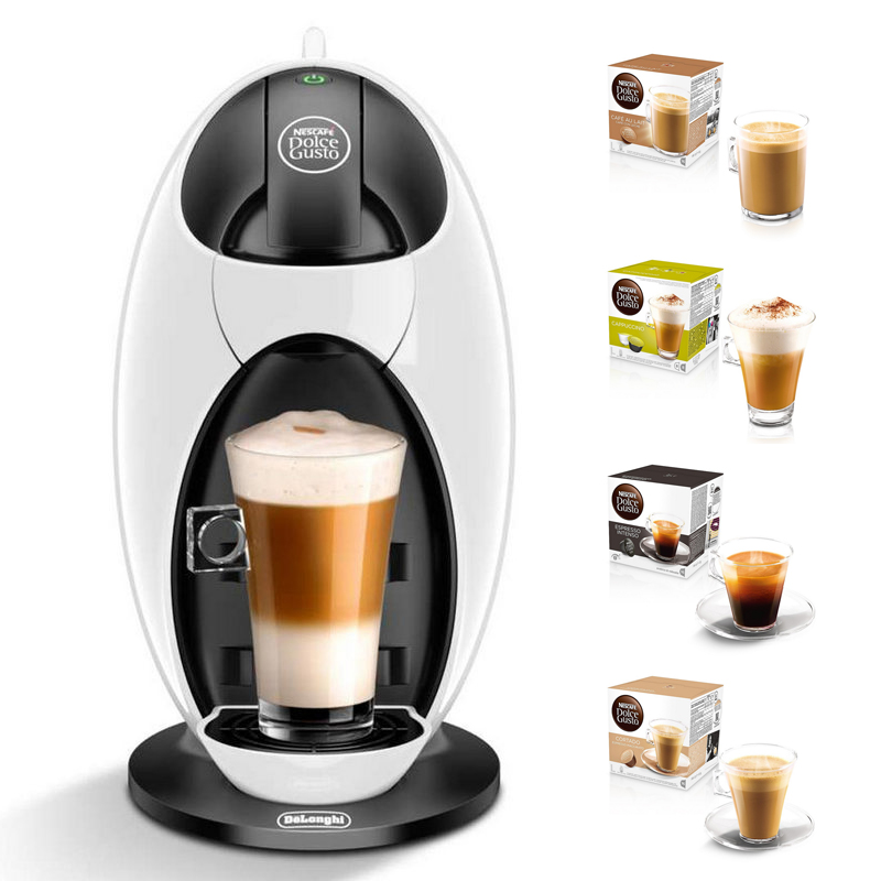 DeLonghi EDG 250W Jovia Dolce Gusto Blanca + 4 packs de Café DeLonghi EDG 250W Jovia Dolce Gusto Blanca + 4 packs de Café
