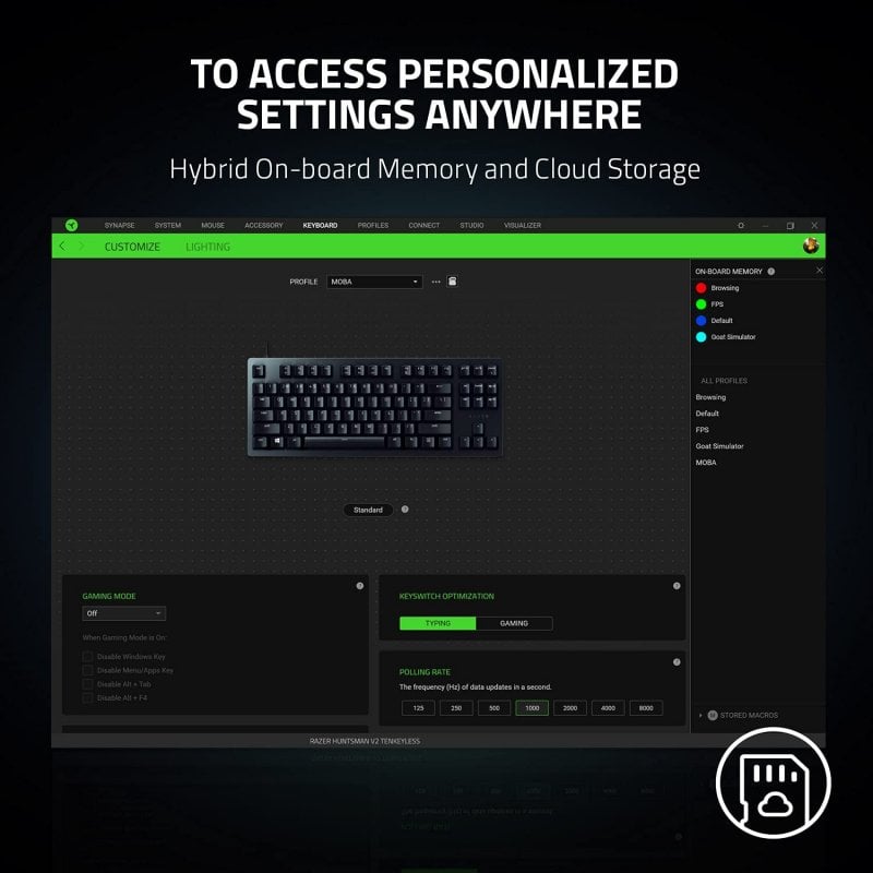 Razer Huntsman V2 TKL Teclado Mecánico Gaming RGB Switch Óptico Lineal ...