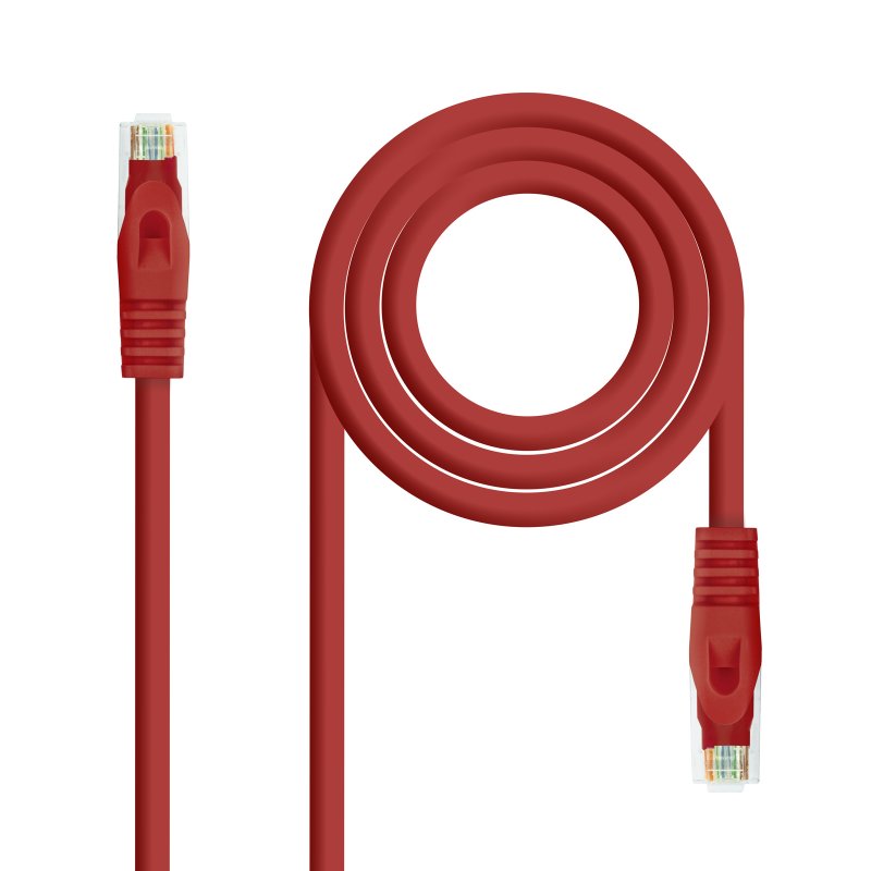 Câble réseau Nanocable RJ45 LSZH Cat.6A UTP AWG24 25cm rouge