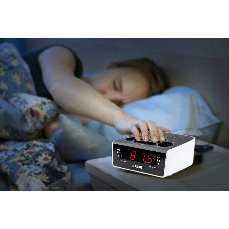 Elbe Radio Alarmklok Elbe Cr-932 Am/Fm Wit