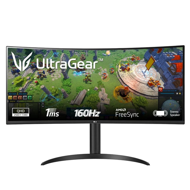 LG 34” LED Curved UltraWide QHD 160Hz FreeSync Premium Monitor