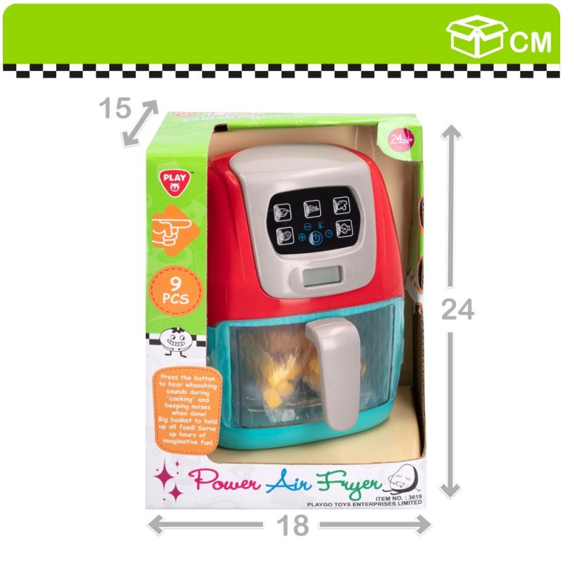Jouet Friteuse à Air Chaud Musicale Pour Enfants - Set Pretend Play Cuisine Réaliste Avec Accessoires Et Couleurs Changeantes