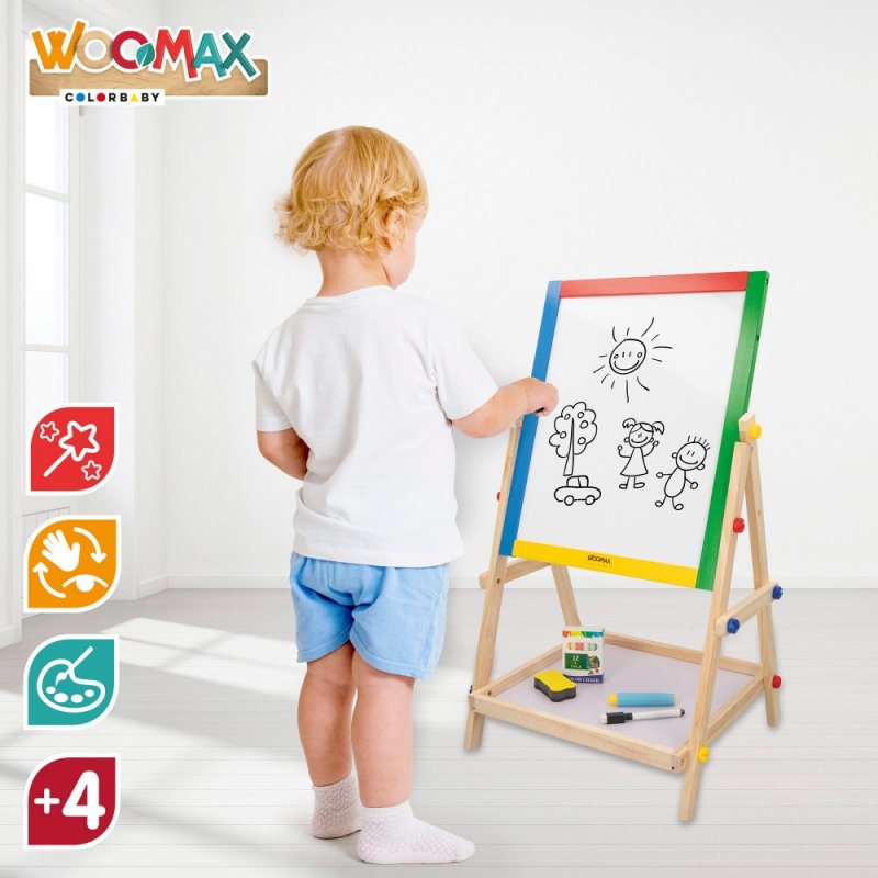 WOOMAX Zookabee Tableau Magnétique En Bois Léopard – Multicolore – Dès 3 Ans