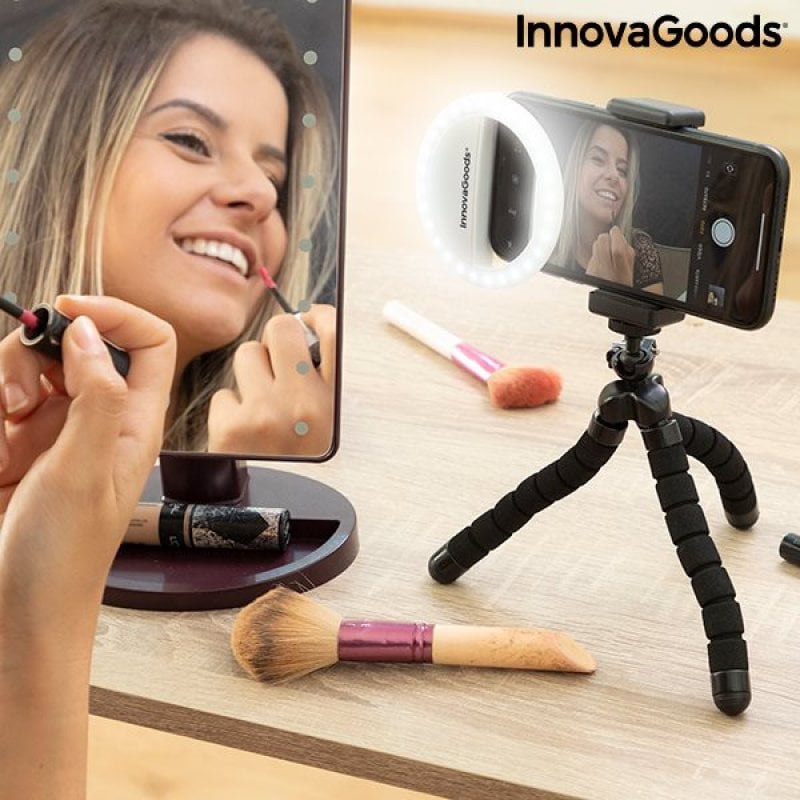 Aro De Luz Anillo De Luz Selfie InnovaGoods 28 LEDs Regulables