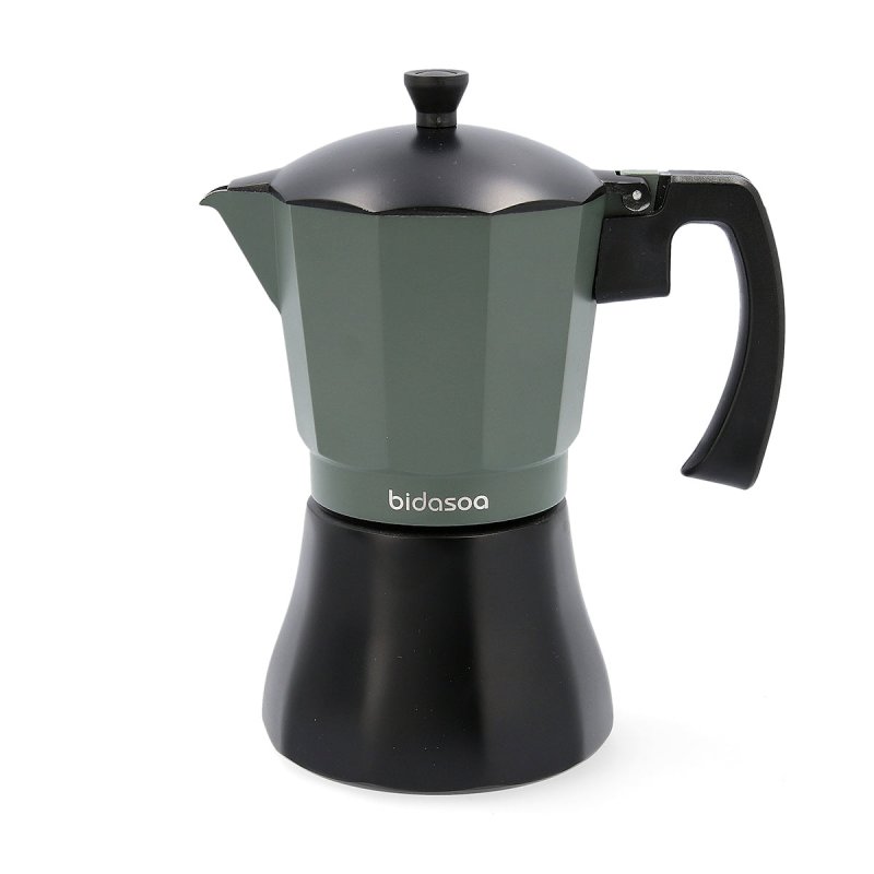Bidasoa Vera Caffettiera In Alluminio Da 3 Tazze, Adatta A Induzione E Gas, Manico Soft Touch