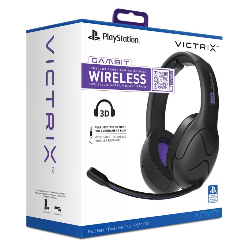 PDP Victrix Gambit Wireless Auriculares Gaming Inalámbricos Negros