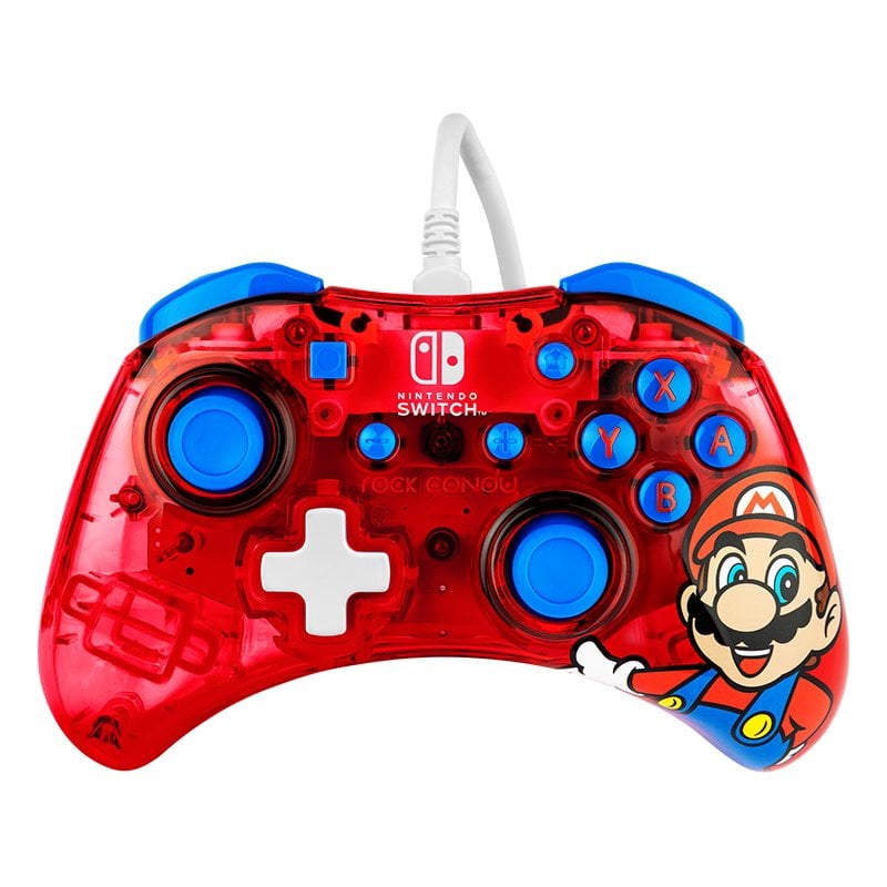 PDP Rock Candy: Mario Punch Rouge, Translucide USB Manette de jeu Analogique/Numérique Nintendo Swit