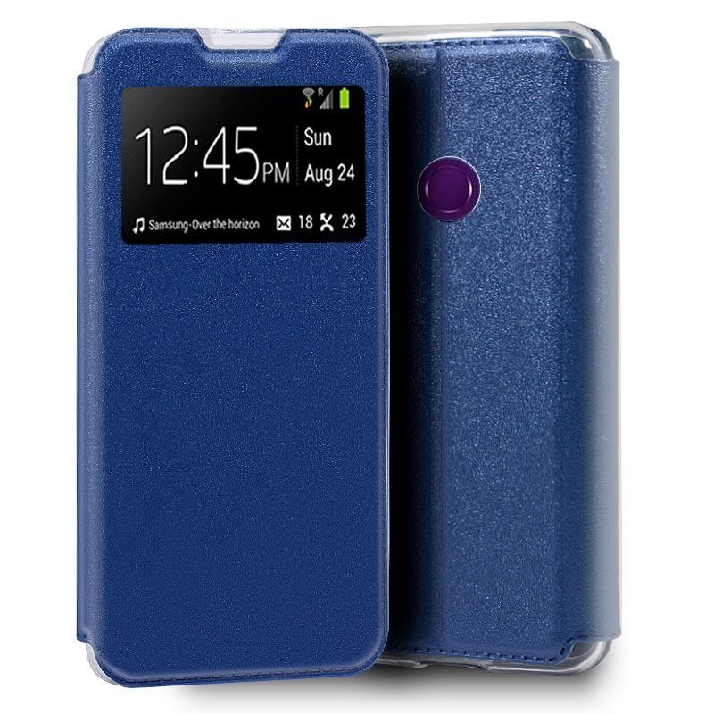 Image of Fantastica custodia Flip Cover blu tinta unita per Huawei Y6p cod079