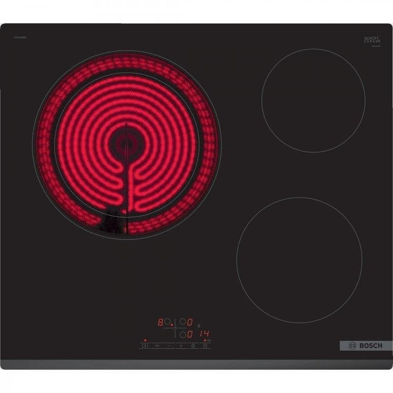 Plaque Vitrocéramique Bosch PKK631BB8E 3 Zones 60cm Noir TouchSelect
