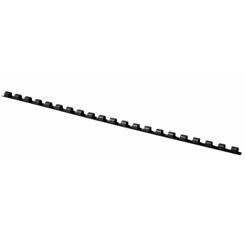 Peigne rond Q-connect 6 mm en plastique noir capacité 20 feuilles boîte de 100 unités