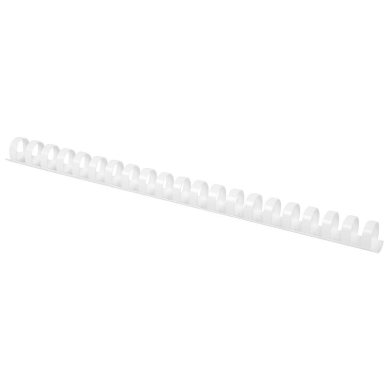 Peigne rond Q-connect 18 mm en plastique blanc capacité 160 feuilles boîte de 50 unités
