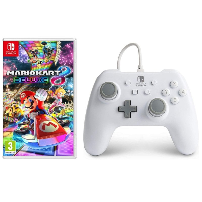 Controle Com Fio Nintendo Switch Super Mario Branco - PowerA