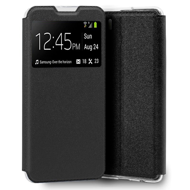 Image of Custodia Flip Cover nera liscia e fantastica per Oppo A91 cod079
