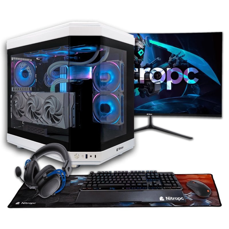 Image of Nitropc Pack Platinum AMD Ryzen 7 7700X/32GB/2TB SSD/RTX 4060 + Monitor Curvo 27" FullHD 165Hz cod079