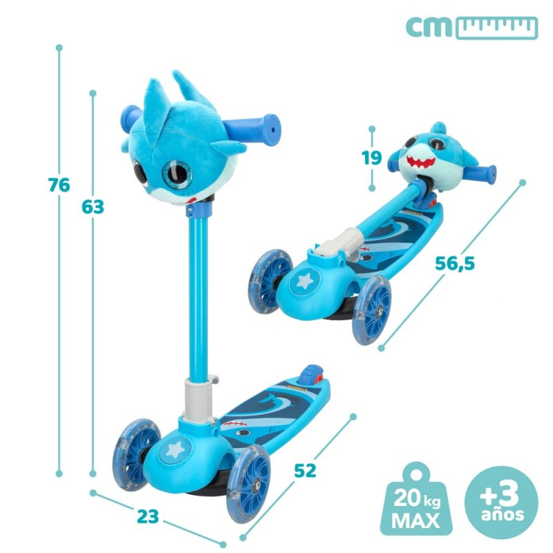 Zinc T-motion Shine Trottinette Enfant 3 Roues - Guidon Réglable Avec