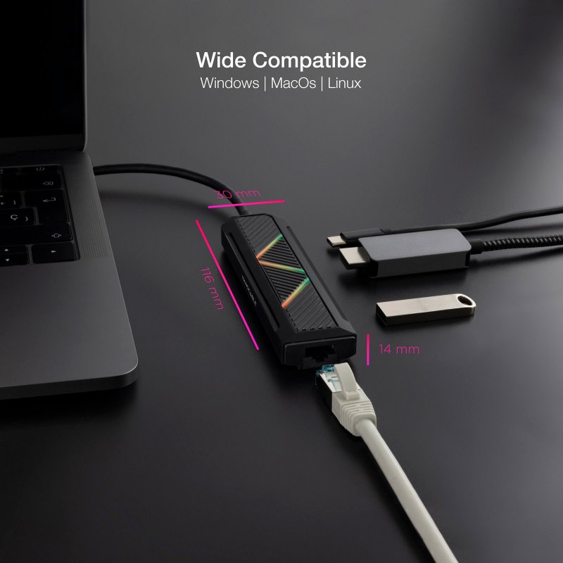 DUB-M520 Hub USB-C 5 en 1 con HDMI/Ethernet y suministro eléctrico