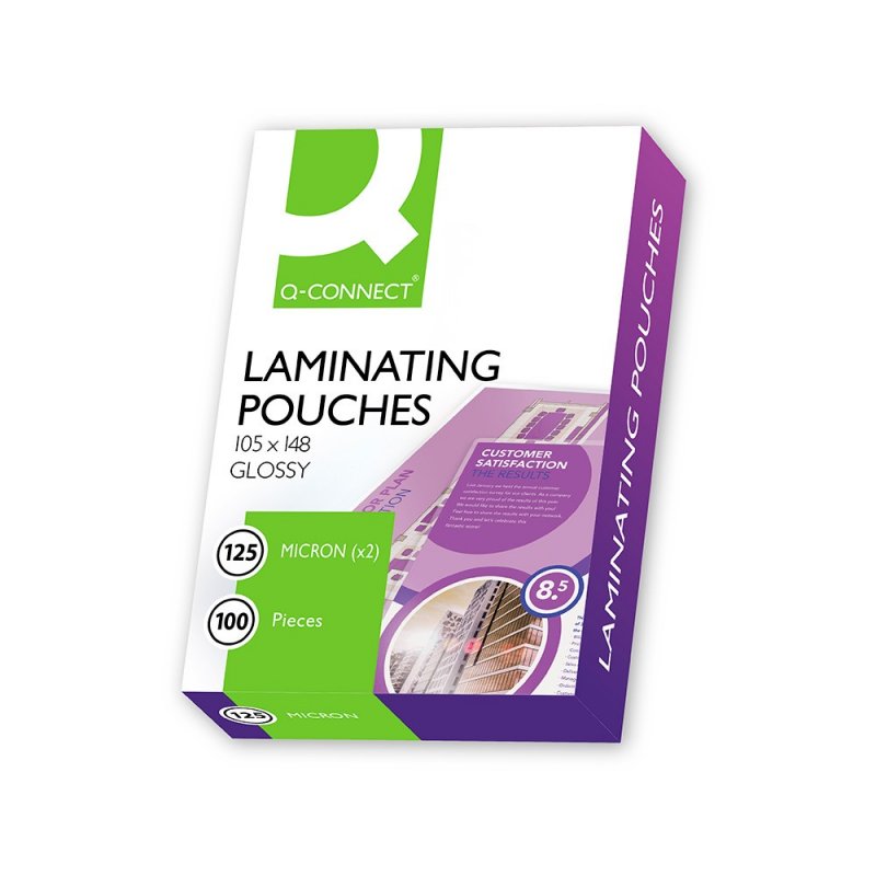 Sac de Plastification Q-connect 105 x 148 Mm Din A6 125 Mc Boîte de 100 Unités