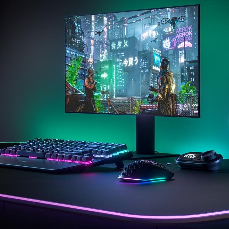 Ratão SteelSeries Aerox 3 Wireless RF Bluetooth 18000 DPI Preto Multicolor