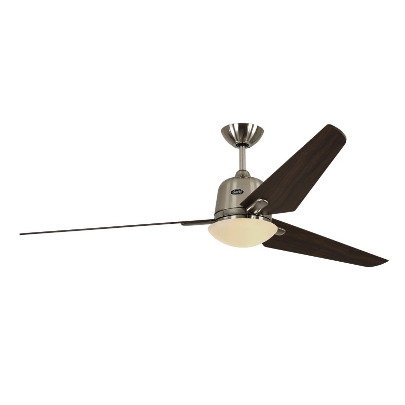 CasaFan Eco Aviatos 162 Ventoinha de Teto com Luz e comando 24W Cromado Acetinado/Nogueira