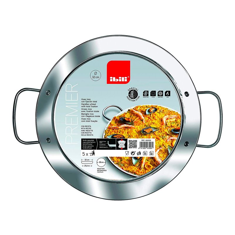 Poêle 36 Cm Poêle à Paella Ibili Bistrot 36 Cm - Acier Inoxydable