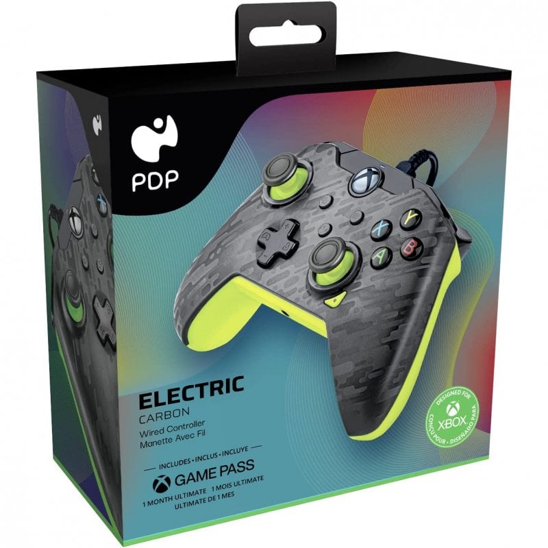 PDP Manette filaire: Carbone électriquePour Xbox Series X|S, Xbox One et  Windows 10/11