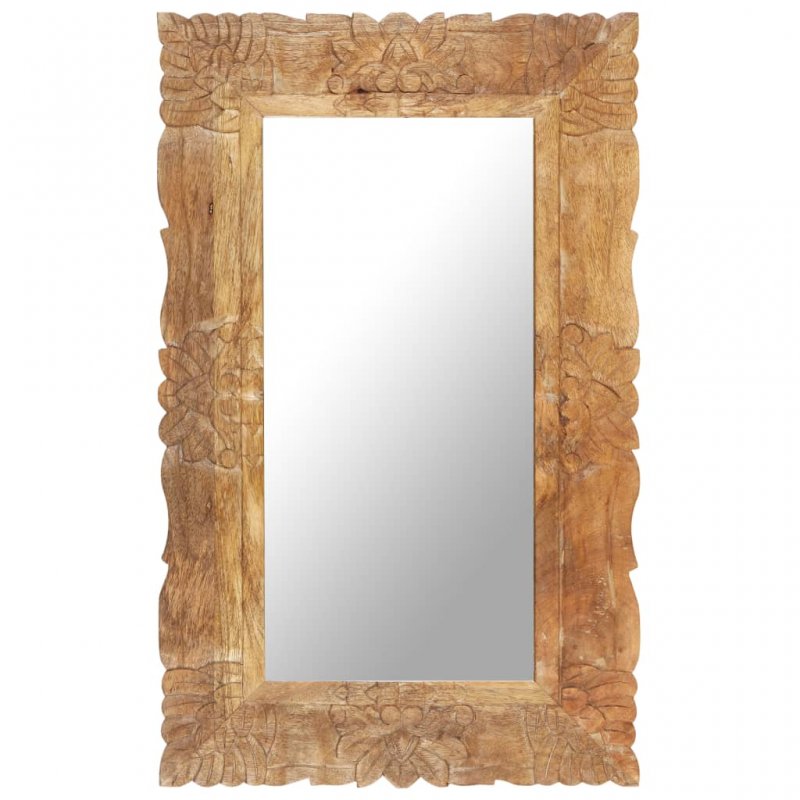 Vidaxl Espejo De Madera Maciza De Mango 80x50 Cm