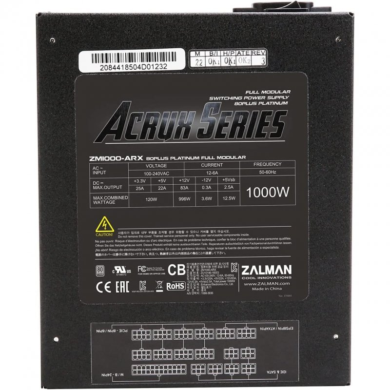 Zalman ZM1000-ARX 1000W 80 Plus Platine Modulaire | PcComponentes.fr