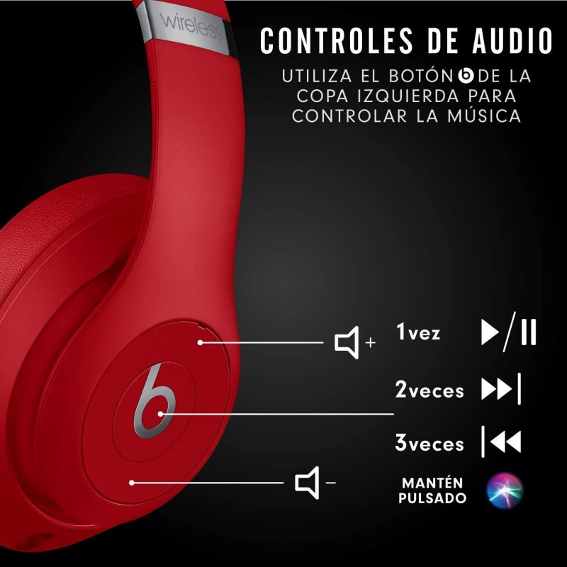 Beats Studio 3 Auriculares Bluetooth Plegables Rojos | PcComponentes.com