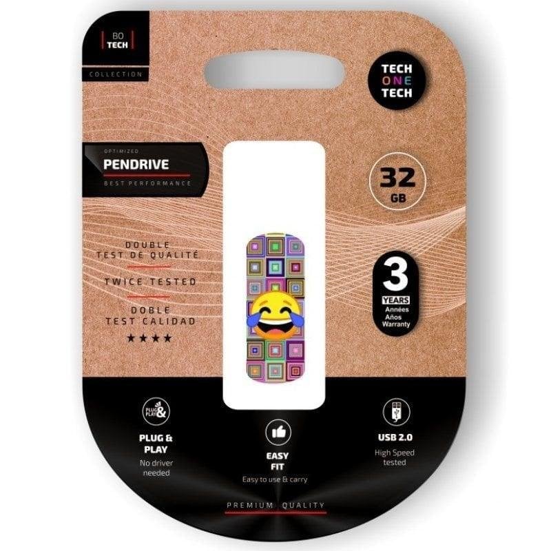 Memoria USB Tech One Tech TEC4403-32 32 GB USB 2.0 multicolor con llavero