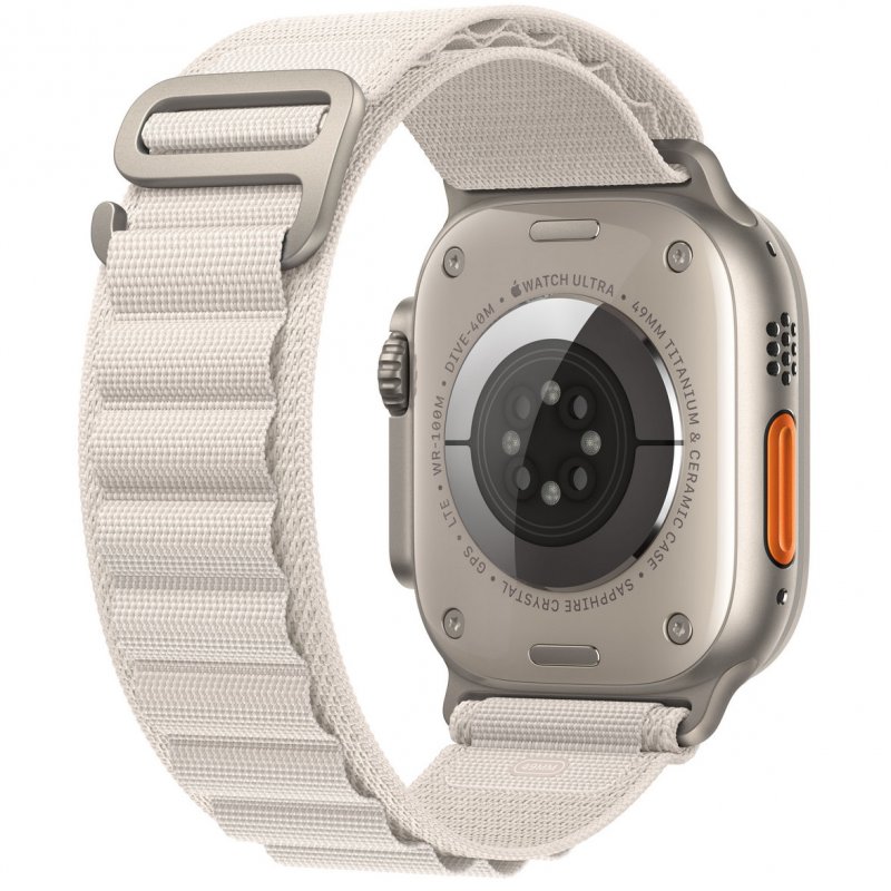 Apple Watch Ultra 2 GPS + Celular 49mm Caixa Titânio com Correia Loop Trail  Laranja/Bege M/L