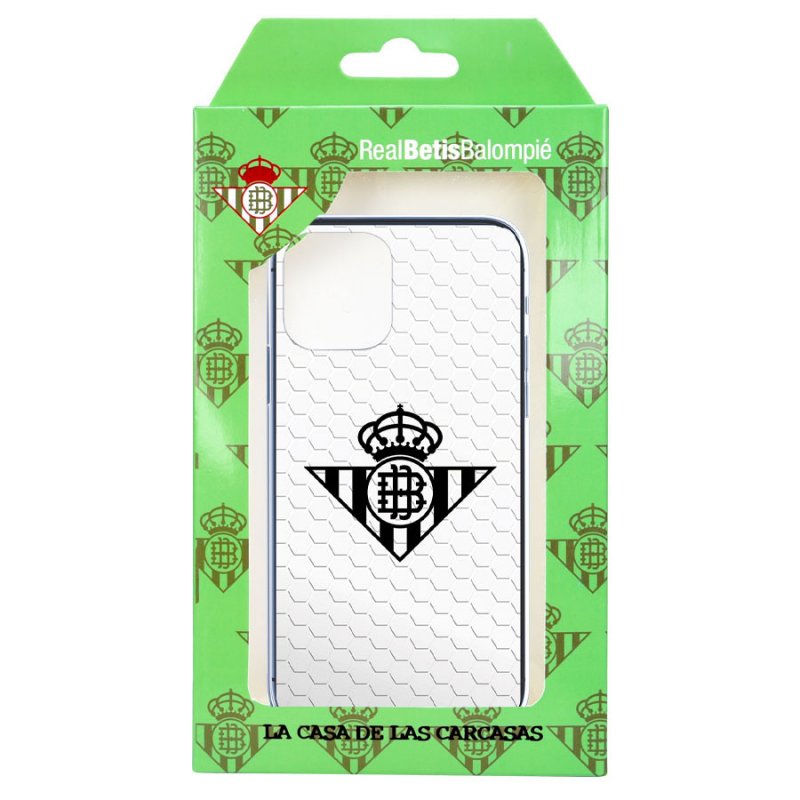 Custodia per Xiaomi Poco C40 del Real Betis Balompie Scudo Verde Sfondo Trama per proteggere il tuo cellulare. Cover per Xiaomi in Silicone Flessibile con Licenza Ufficiale Real Betis Balompie